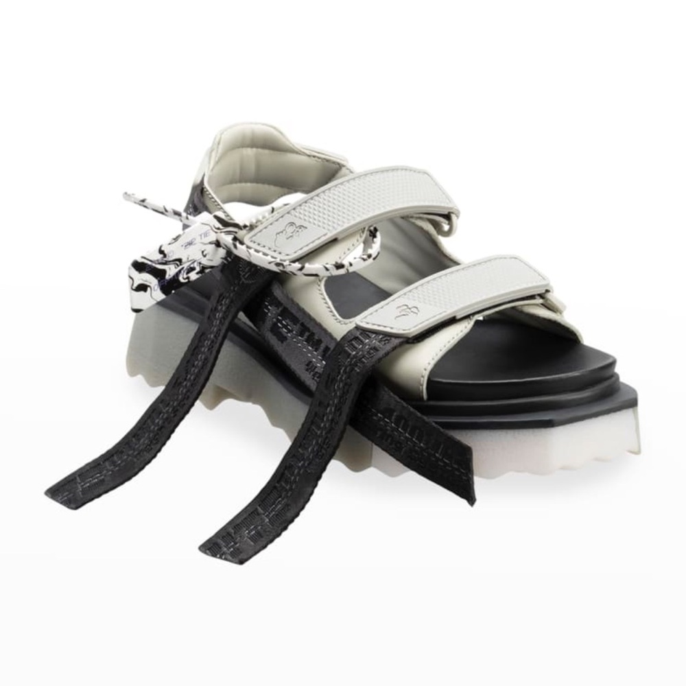 Off-White Black and White Sandals with Chunky Platform